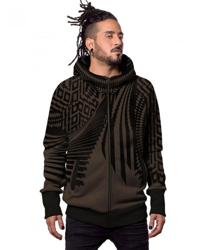 ATAR Zipped Hood In Brown