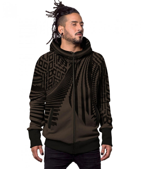 ATAR Zipped Hood In Brown