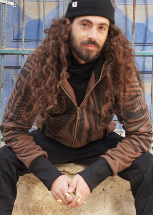 ATAR Zipped Hood In Brown (7792523542580)