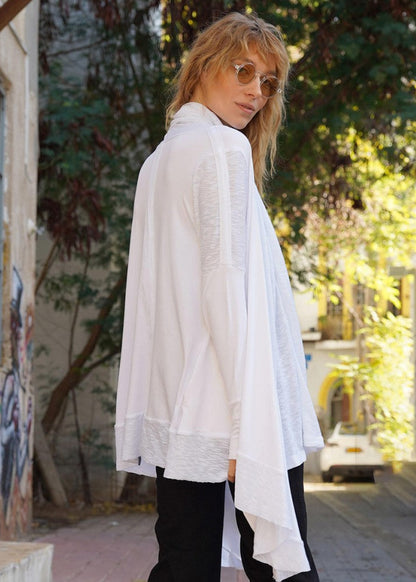 DUMA Long Sleeve Cardigan Duster In White