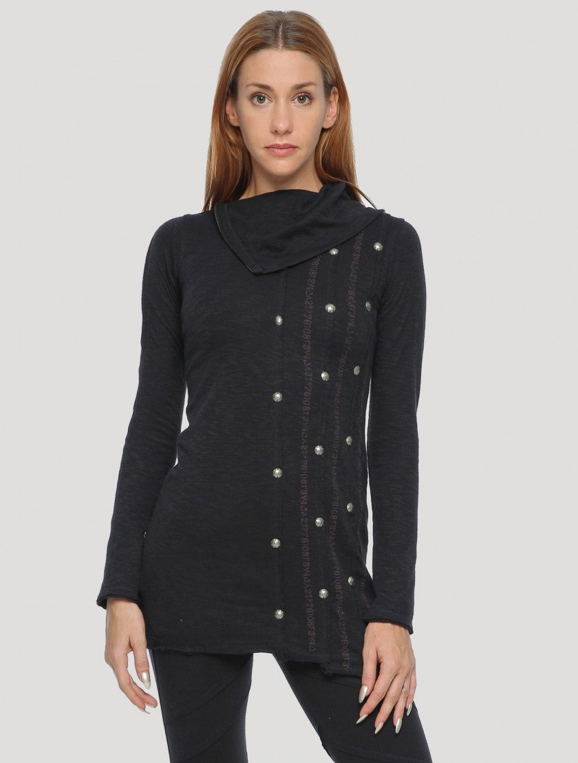 SERIAL Long Sleeves Mini Dress In Black