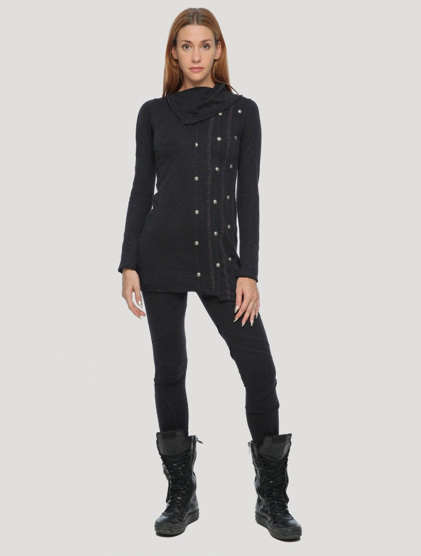 SERIAL Long Sleeves Mini Dress In Black