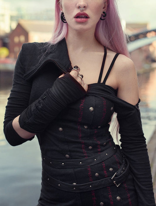 SERIAL Long Sleeves Mini Dress In Black