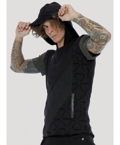 SHINOBI Hoodie Vest In Black