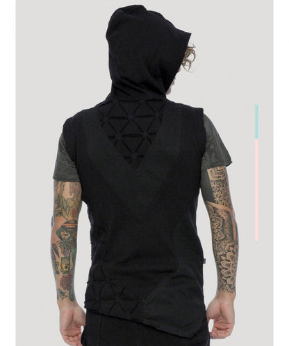 SHINOBI Hoodie Vest In Black