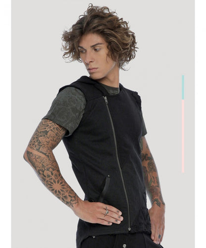 SHINOBI Hoodie Vest In Black