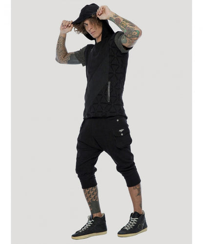 SHINOBI Hoodie Vest In Black