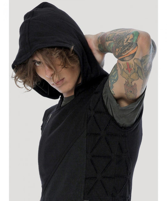 SHINOBI Hoodie Vest In Black