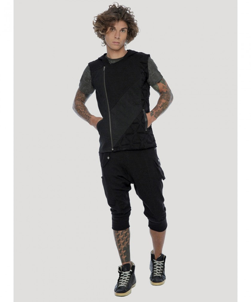 SHINOBI Hoodie Vest In Black
