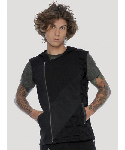 SHINOBI Hoodie Vest In Black