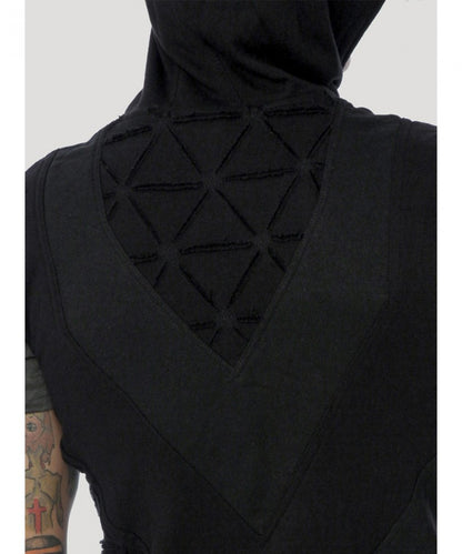 SHINOBI Hoodie Vest In Black