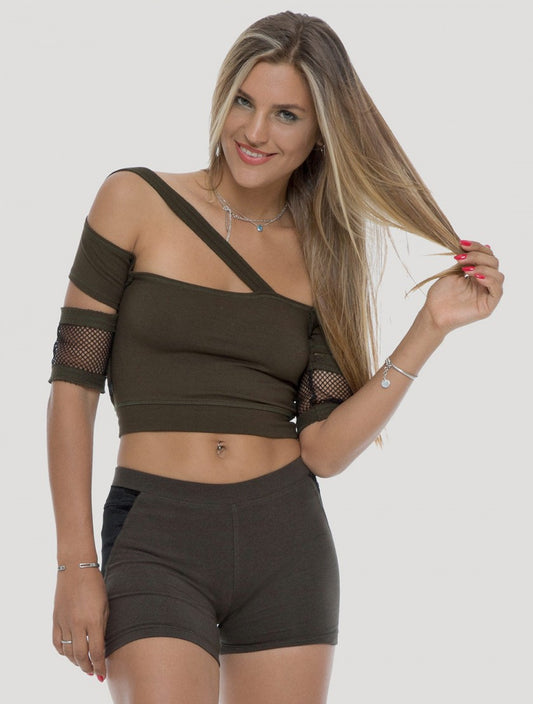 CRAY Crop Top In Olive