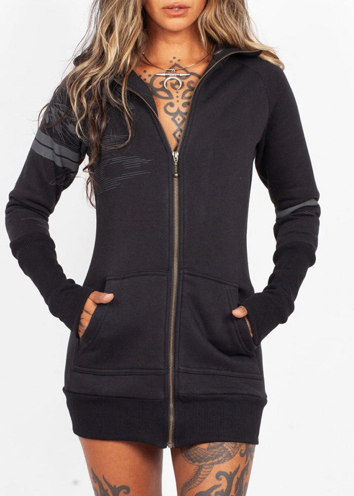 KORMORAN ZIP Hood Sweat In Black