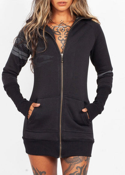 KORMORAN ZIP Hood Sweat In Black