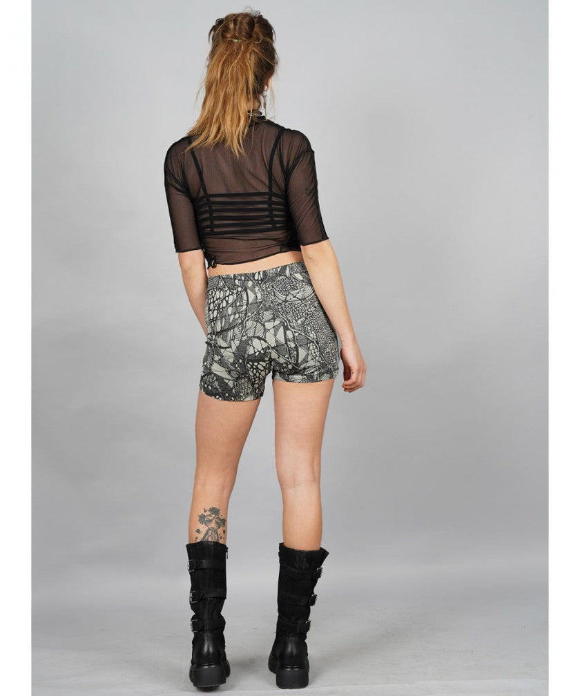 KYRA Mesh Crop Top In Black
