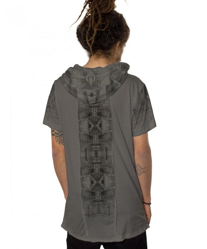 GEOMEISTER Hooded T-Shirt In Grey