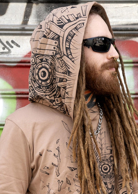 WOOD SPIRIT Hooded T-Shirt In Moka