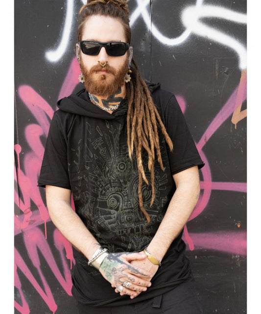 WOOD SPIRIT Hooded T-Shirt In Black