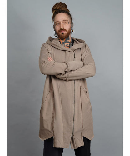 CUTSY UNISEX Hooded Jacket In Stone