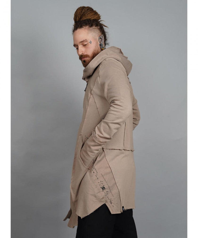 CUTSY UNISEX Hooded Jacket In Stone