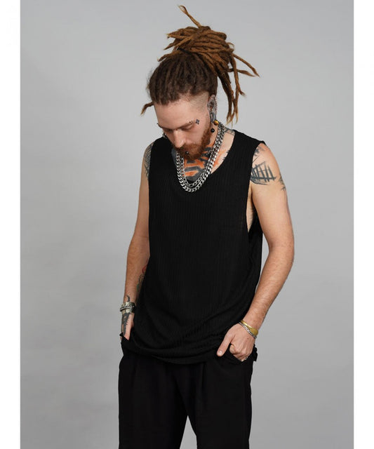 SHALVATA Tank Top In Black