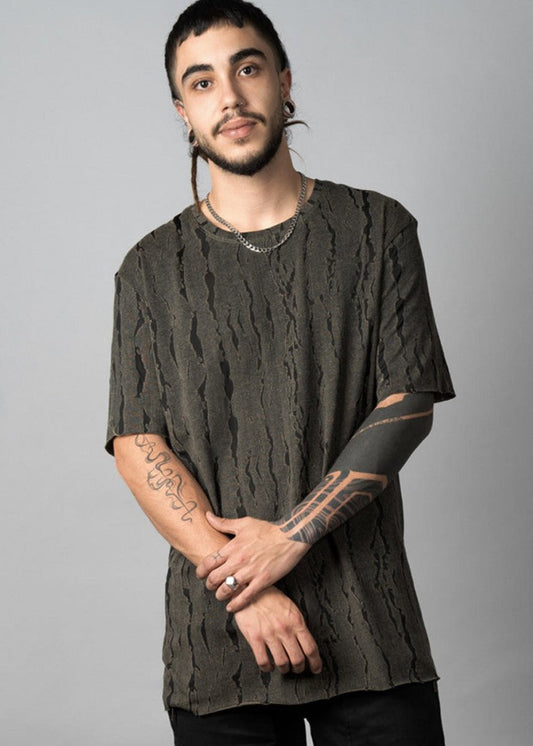 SAKAY BOTANICAL T-Shirt In Olive Shadow