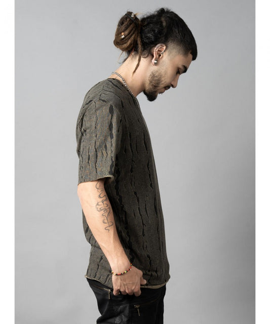 SAKAY BOTANICAL T-Shirt In Olive Shadow