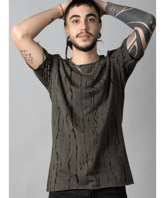 SAKAY BOTANICAL T-Shirt In Olive Shadow