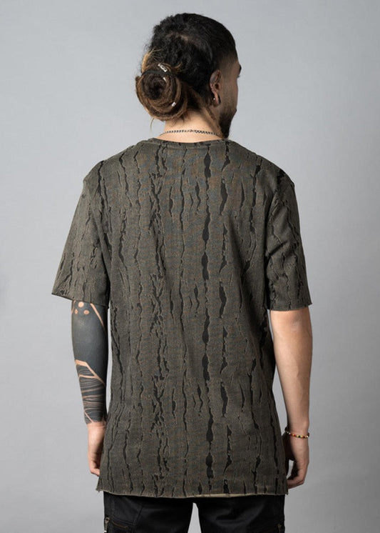 SAKAY BOTANICAL T-Shirt In Olive Shadow