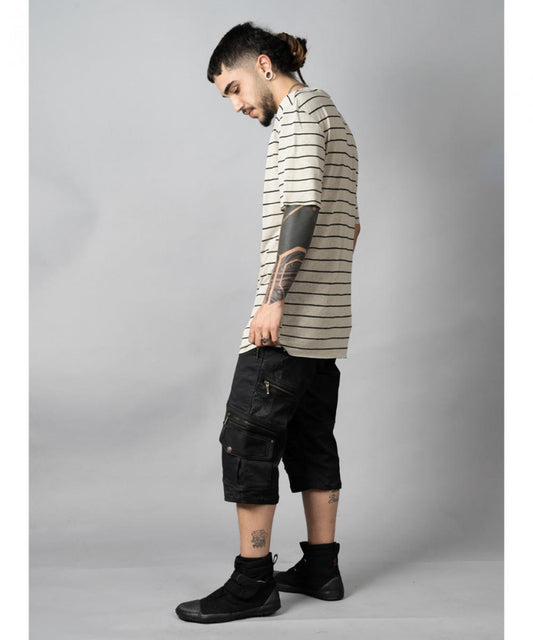 SAKAY-Shirt In Beige Stripes
