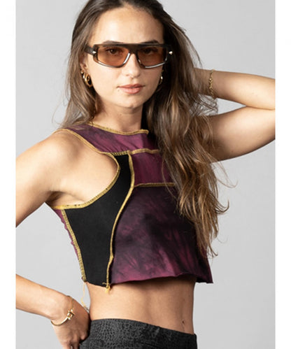 PULSAR BORDEAUX & YELLOW STITCH CROP