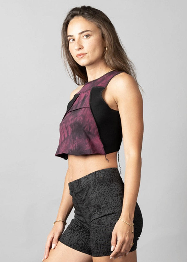 PULSAR BORDEAUX & BLACK STITCH Crop