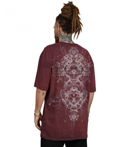 ORNAMENT GALAXY T-Shirt In Washed Bordeaux
