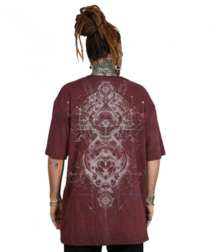 ORNAMENT GALAXY T-Shirt In Washed Bordeaux