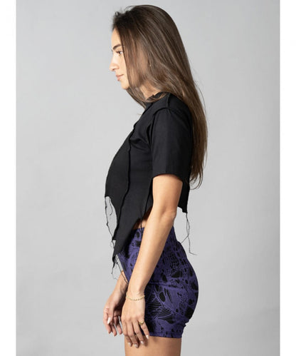 SONIC BLACK-BLACK STITCH Crop Top