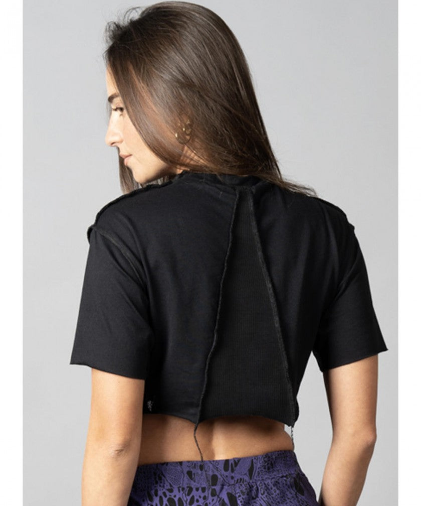 SONIC BLACK-BLACK STITCH Crop Top