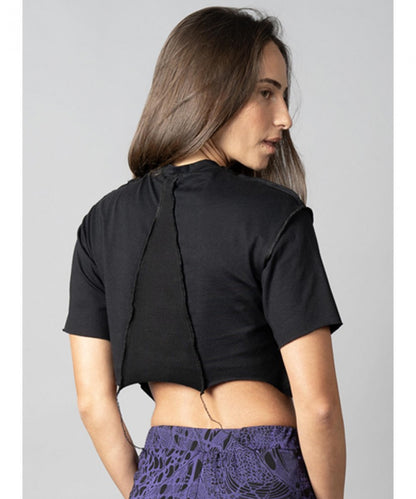 SONIC BLACK-BLACK STITCH Crop Top