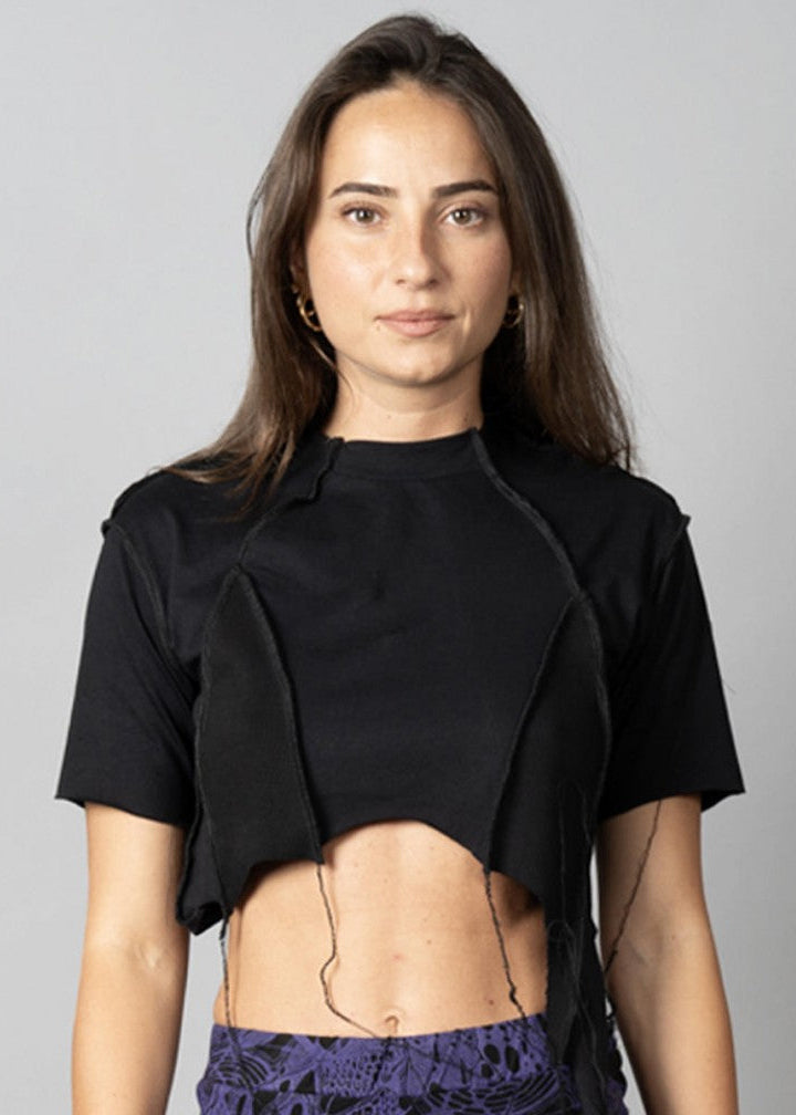 SONIC BLACK-BLACK STITCH Crop Top