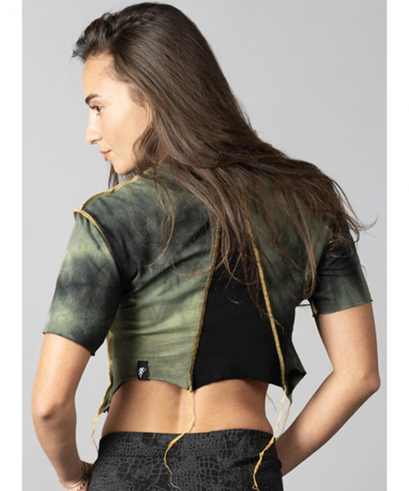 SONIC GREEN & YELLOW STITCH Crop