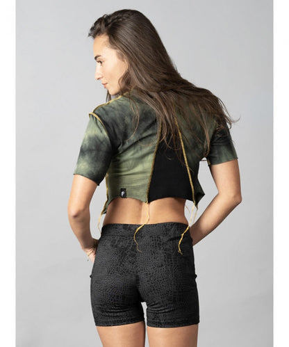 SONIC GREEN & YELLOW STITCH Crop