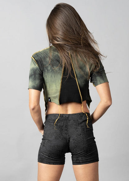 SONIC GREEN & YELLOW STITCH Crop