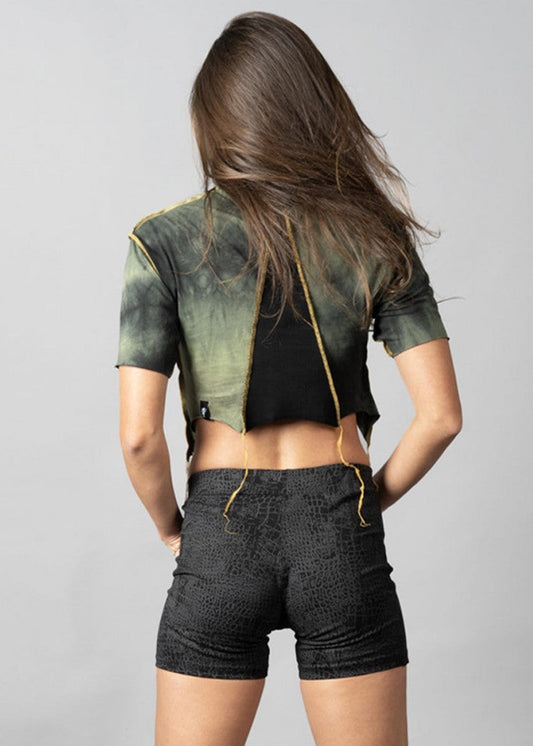 SONIC GREEN & YELLOW STITCH Crop