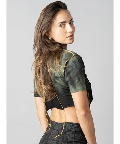 SONIC GREEN & YELLOW STITCH Crop