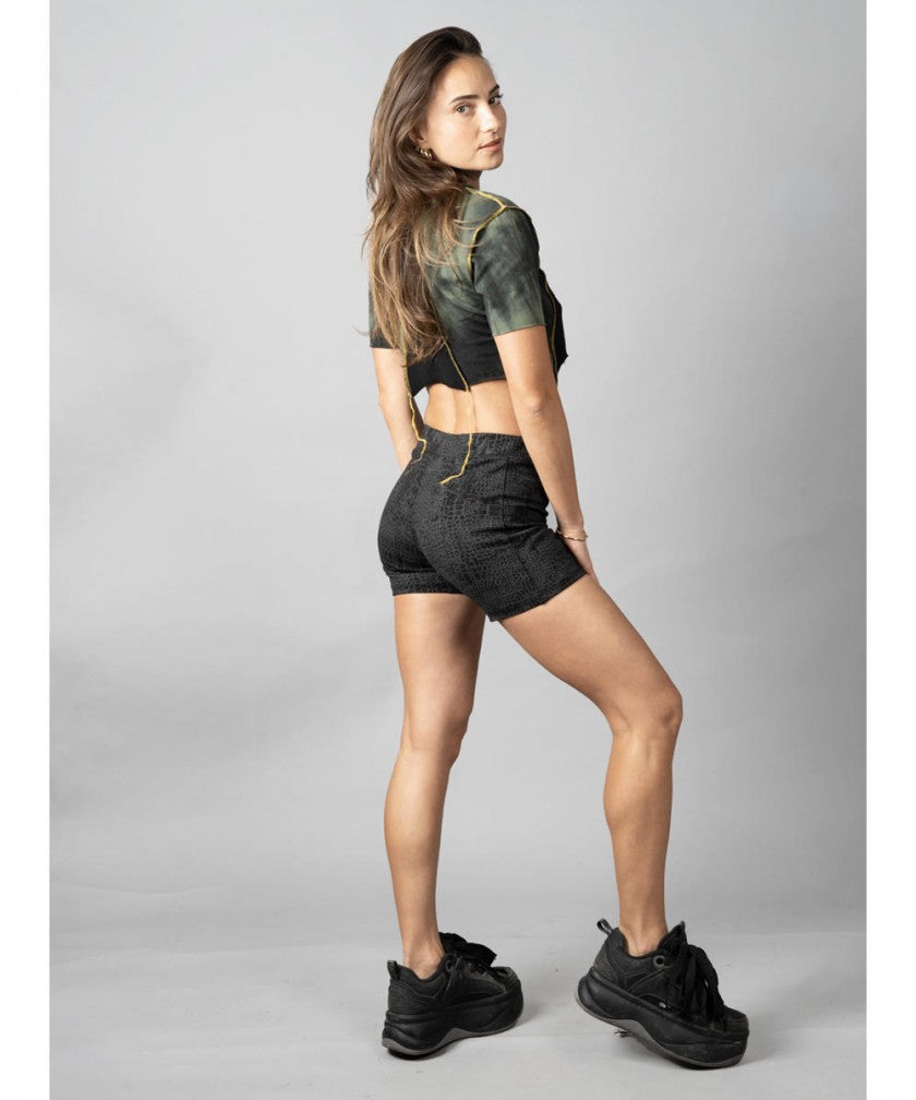 SONIC GREEN & YELLOW STITCH Crop