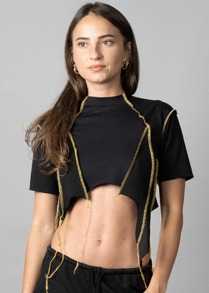 SONIC YELLOW & BLACK STITCH CROP