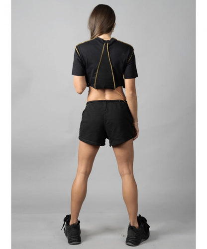 SONIC YELLOW & BLACK STITCH CROP