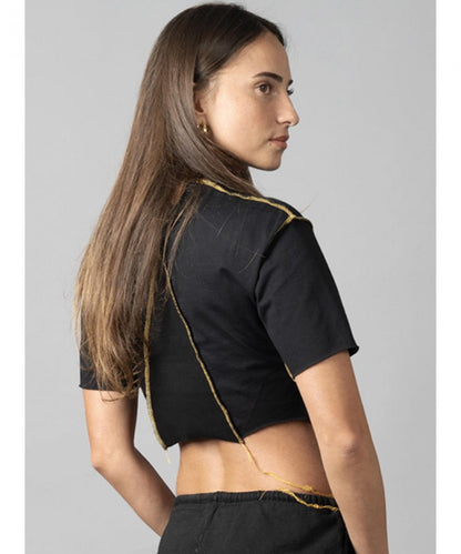 SONIC YELLOW & BLACK STITCH CROP