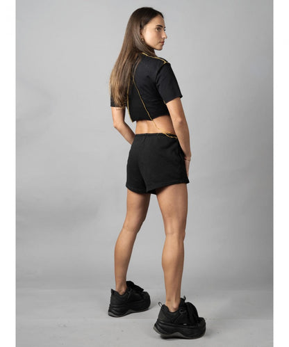 SONIC YELLOW & BLACK STITCH CROP