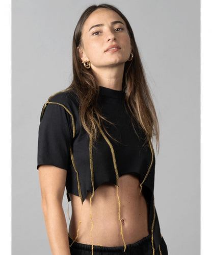 SONIC YELLOW & BLACK STITCH CROP