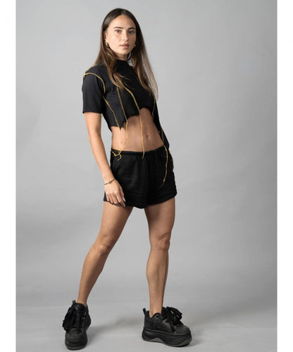 SONIC GREEN & YELLOW STITCH Crop